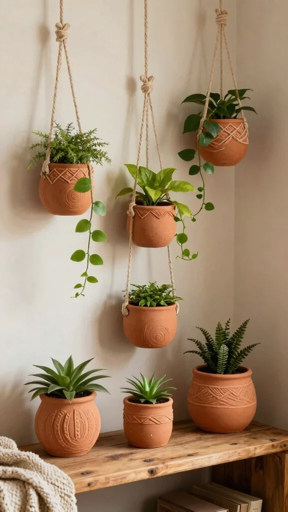 10 Air Dry Clay Wall Art Ideas for Handmade Decor with Modern Texture - 2. Clay Plant Holders 1