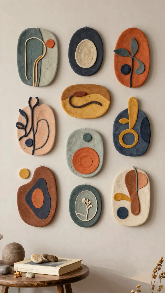 10 Air Dry Clay Wall Art Ideas for Handmade Decor with Modern Texture - 3. Abstract Shapes 1