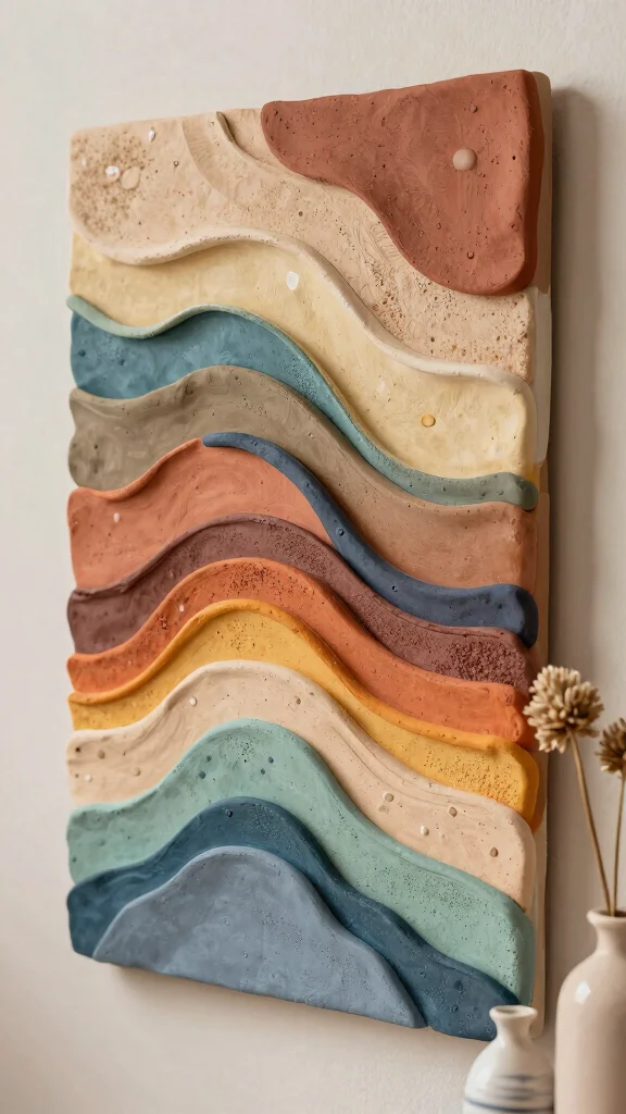 10 Air Dry Clay Wall Art Ideas for Handmade Decor with Modern Texture - 4. Layered Textures 1