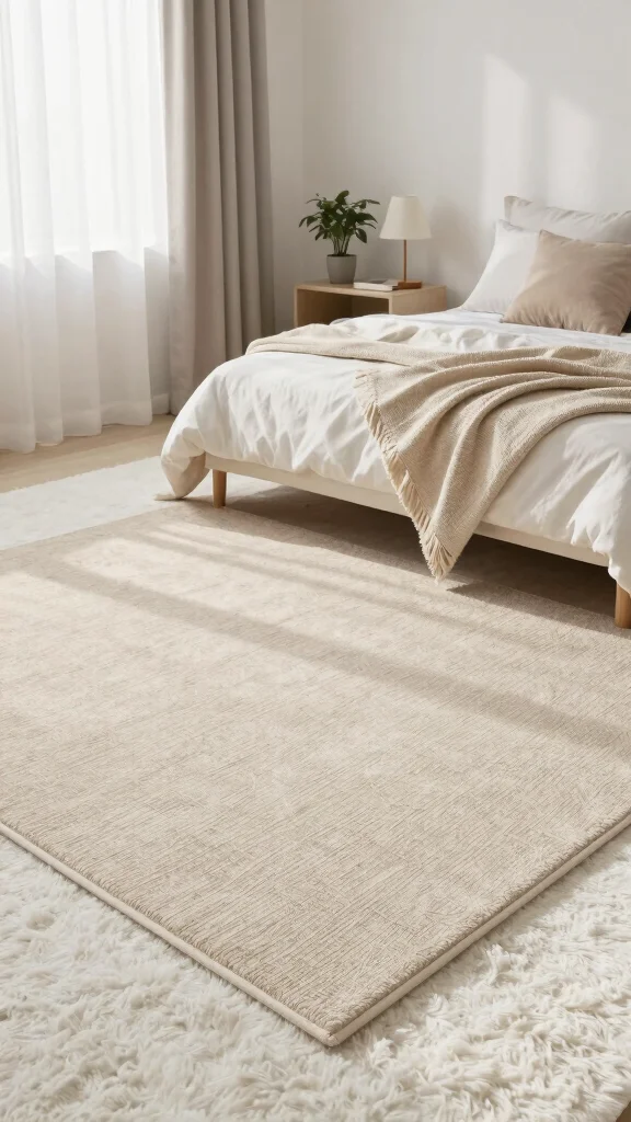 10 Area Rug on Carpet Ideas That Still Look Stylish and Intentional - 2. Soft Neutrals for an Elegant Touch 1
