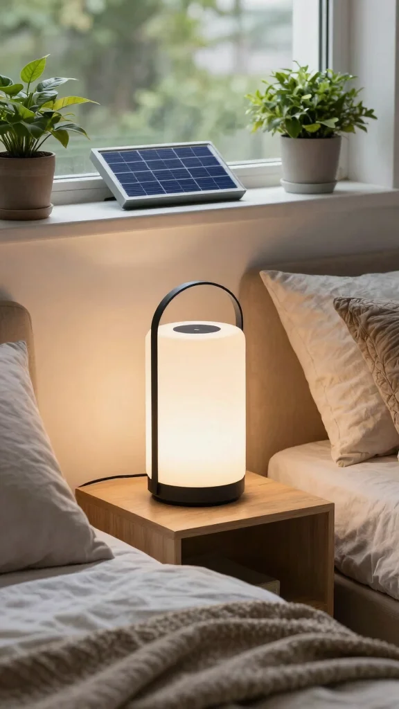 10 Bed Side Lamp Ideas for a Relaxing and Practical Bedroom Glow - 3. Solar Power: Harnessing Nature’s Light 1