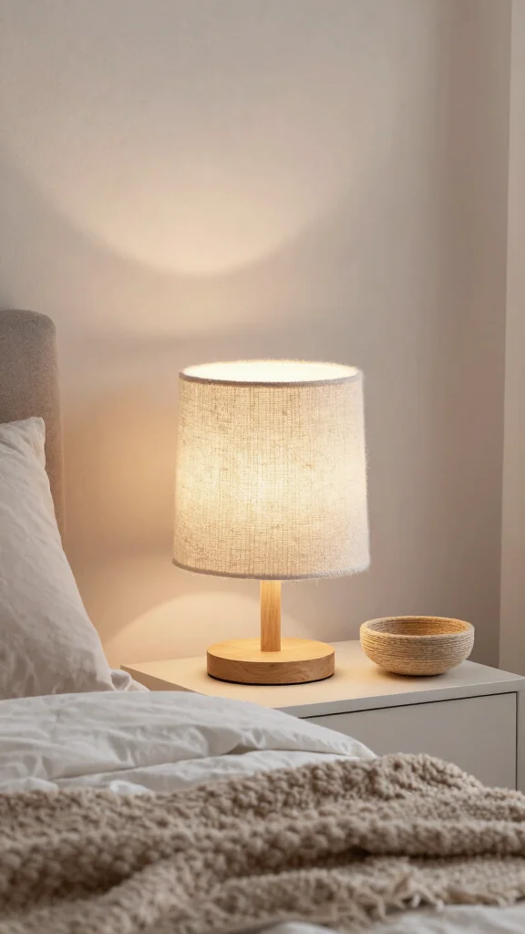 10 Bed Side Lamp Ideas for a Relaxing and Practical Bedroom Glow - 7. Textiles and Fiber Lamps: Soft Touch 1