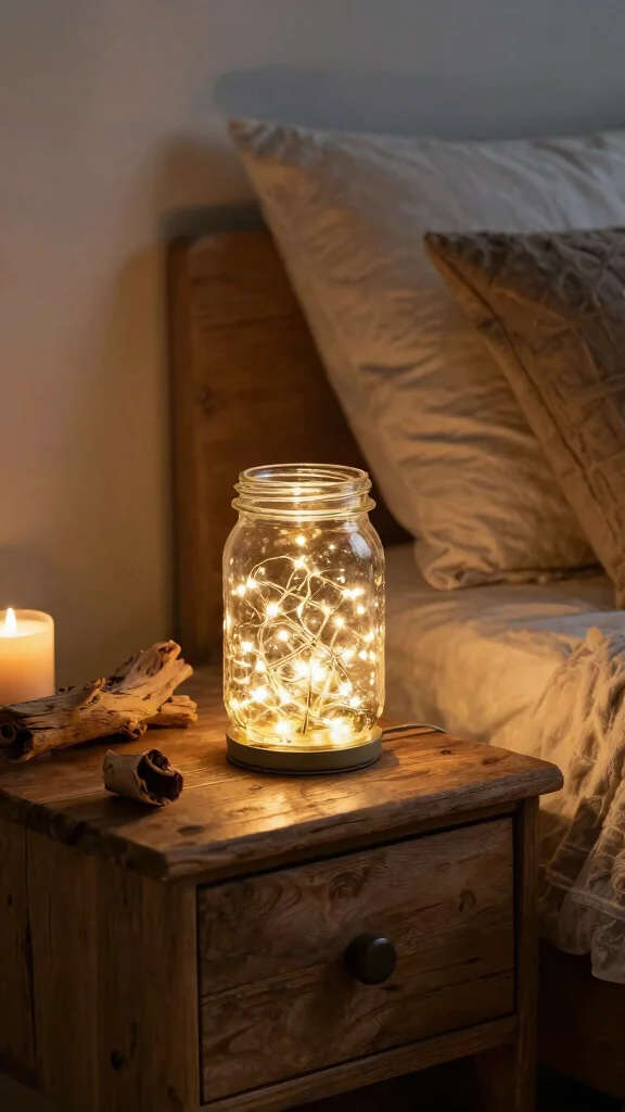 10 Bed Side Lamp Ideas for a Relaxing and Practical Bedroom Glow - 9. Mason Jar Lamps: Rustic Chic 1