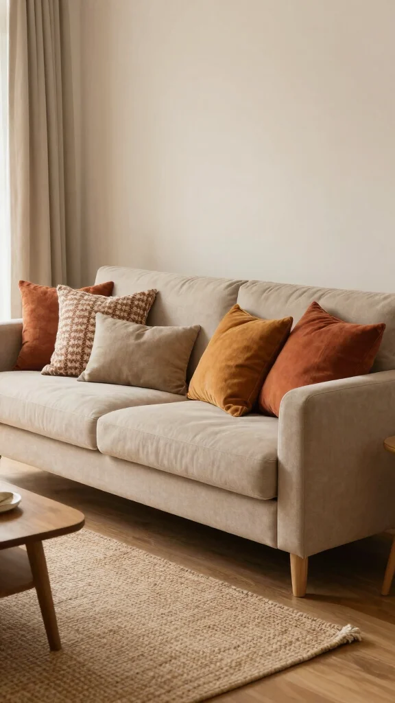 10 Beige Couch Pillow Ideas for a Neutral and Cozy Living Room Style - 7. Warm Color Palettes 1
