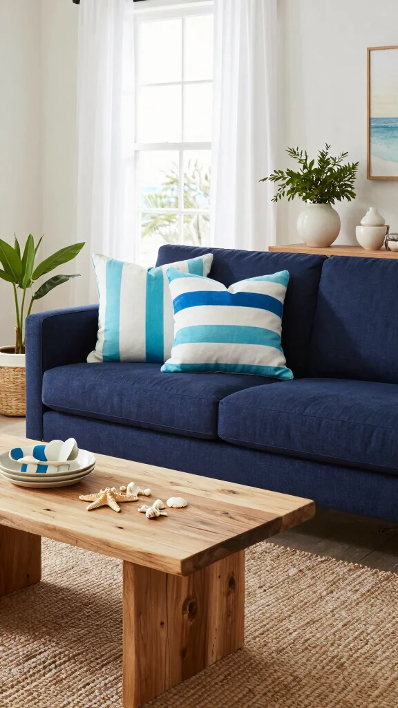 10 Blue Pillow Covers Ideas to Brighten Up Your Sofa or Bed - 1. Coastal Stripe Pillows 1