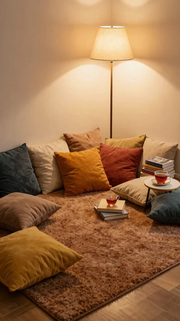 10 Brown Rug Living Room Ideas for a Warm and Grounded Interior - 6. Cozy Corner Nooks with Brown Rugs 1