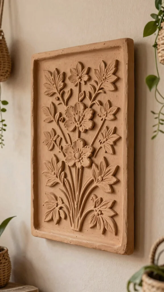 10 Ceramic Wall Art Hanging Concepts for Adding Artistic Texture to Your Walls - 1. Textured Clay Panels for a Unique Touch 1