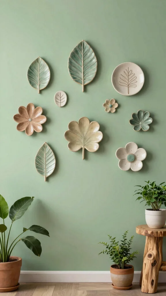10 Ceramic Wall Art Hanging Concepts for Adding Artistic Texture to Your Walls - 10. Nature-Inspired Ceramic Art for a Soothing Atmosphere 1