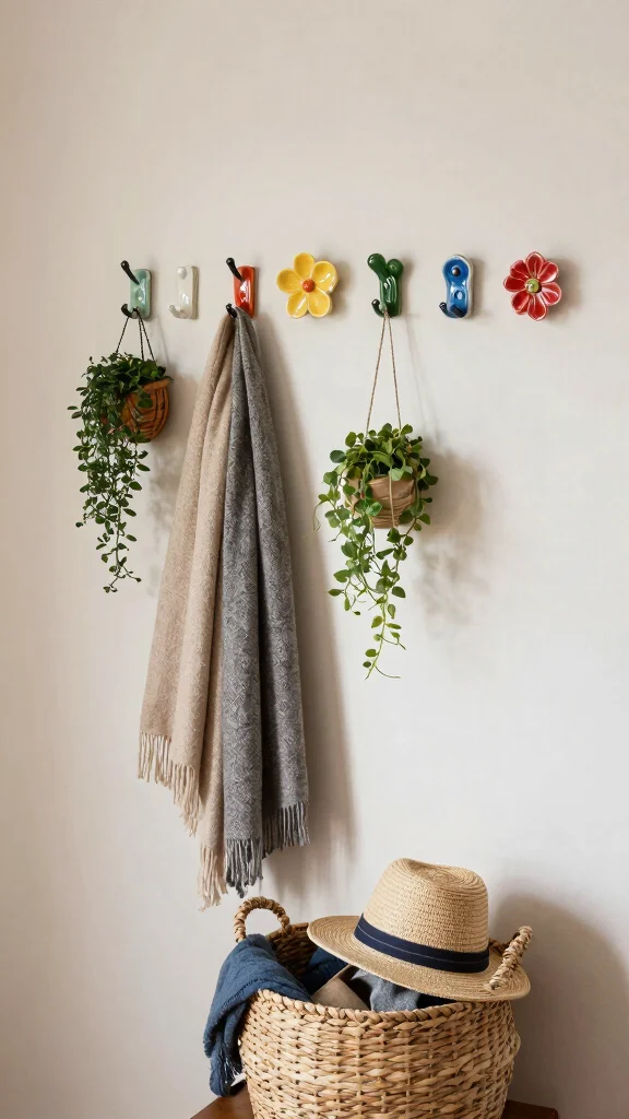 10 Ceramic Wall Art Hanging Concepts for Adding Artistic Texture to Your Walls - 6. Functional Ceramic Wall Hooks as Art 1