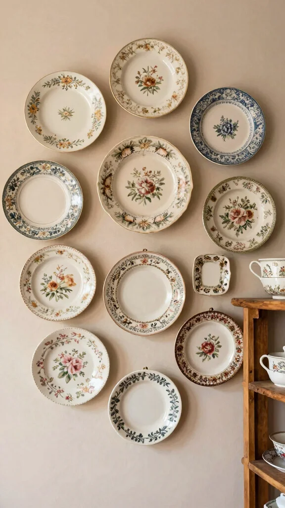 10 Ceramic Wall Art Hanging Concepts for Adding Artistic Texture to Your Walls - 7. Vintage-Inspired Ceramic Plates for a Timeless Look 1