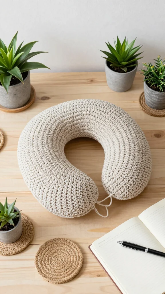 10 Crochet Neck Pillow Ideas for Handmade Comfort and Travel Support - 4. Eco-Friendly Cotton Crochet Neck Pillow 1