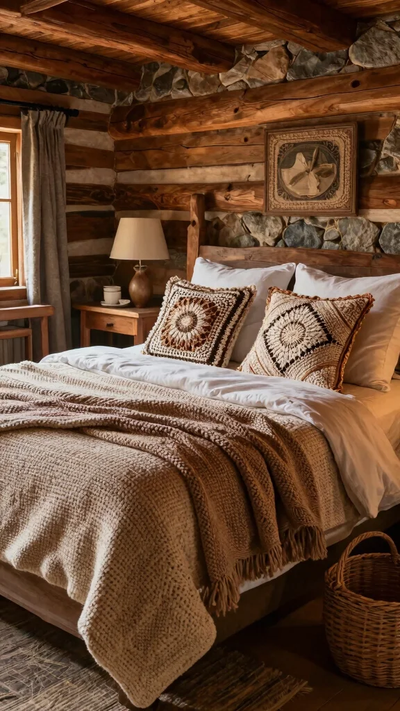 10 Crochet Pillow Case Pattern Ideas for Charming Handmade Bedroom Decor - 5. Rustic Cabin Style 1