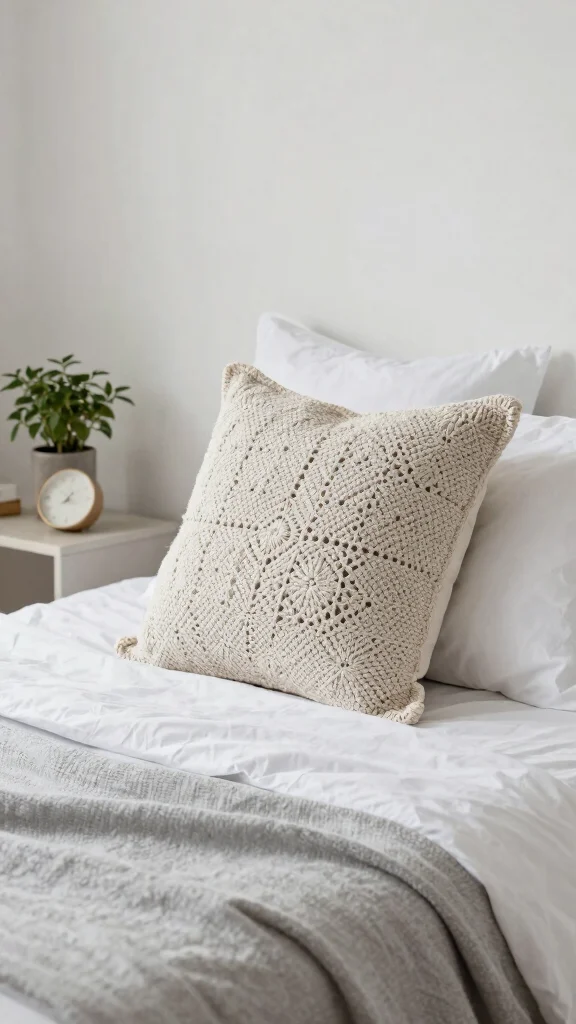 10 Crochet Pillow Case Pattern Ideas for Charming Handmade Bedroom Decor - 6. Minimalist Chic 1