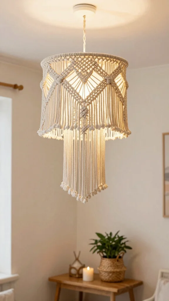 10 DIY Lamp Shade Ideas Homemade for a Creative and Budget-Friendly Update - 2. Boho Chic Macramé Shade 1
