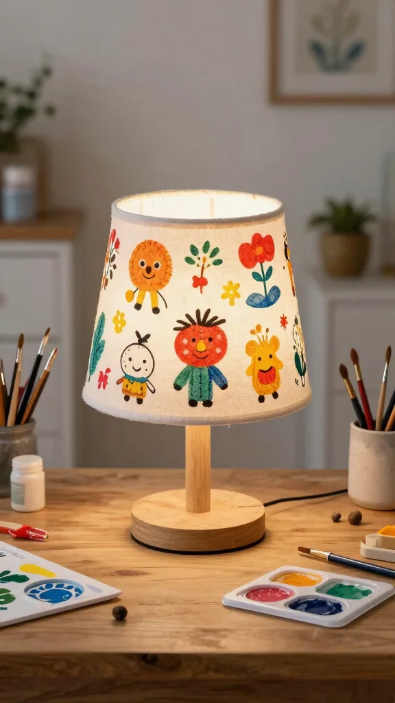 10 DIY Lamp Shade Ideas Homemade for a Creative and Budget-Friendly Update - 8. Stenciled Fabric Shades 1