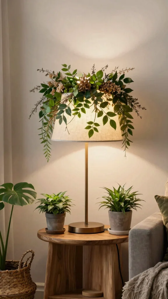 10 DIY Lamp Shade Makeover Ideas for an Easy Home Decor Refresh - 2. Nature-Inspired: Go Green with Plants 1