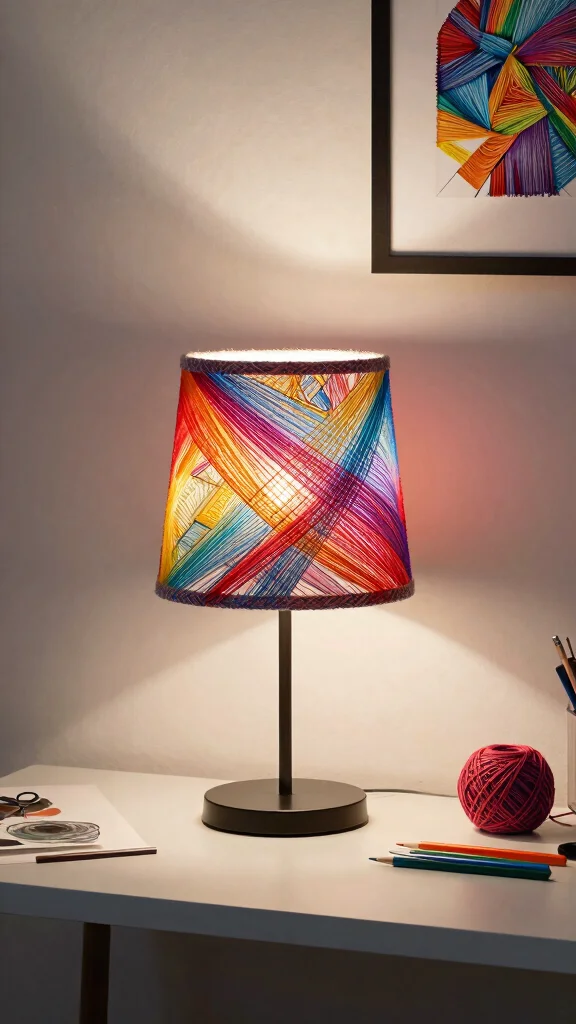 10 DIY Lamp Shade Makeover Ideas for an Easy Home Decor Refresh - 3. String Art Magic 1