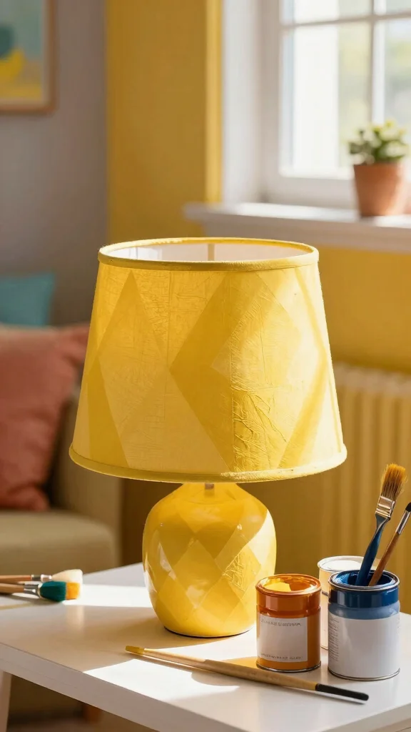 10 DIY Lamp Shade Makeover Ideas for an Easy Home Decor Refresh - 4. Paint It Bright: Bold Colors 1