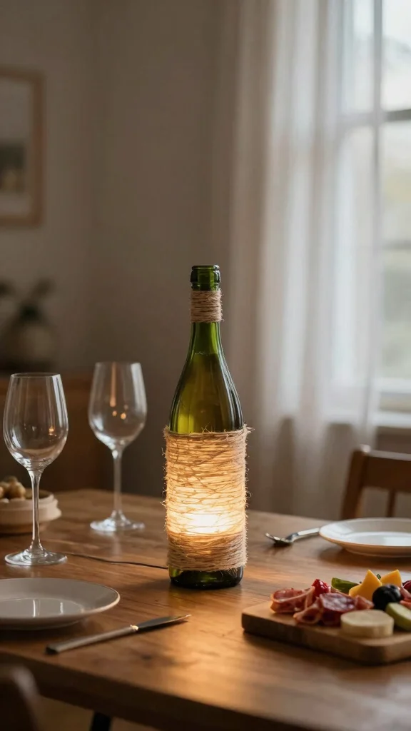 10 DIY Table Lamp Ideas for Easy and Stylish Handmade Decor - 4. Wine Bottle Lamp 1
