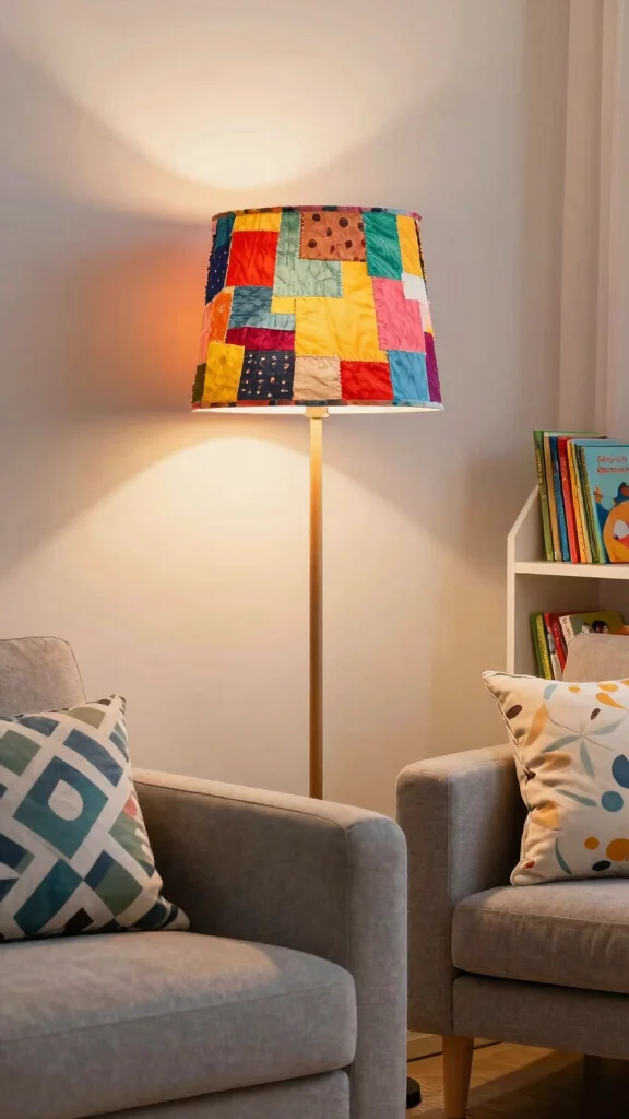 10 DIY Table Lamp Ideas for Easy and Stylish Handmade Decor - 5. Fabric Scrap Shade Lamp 1