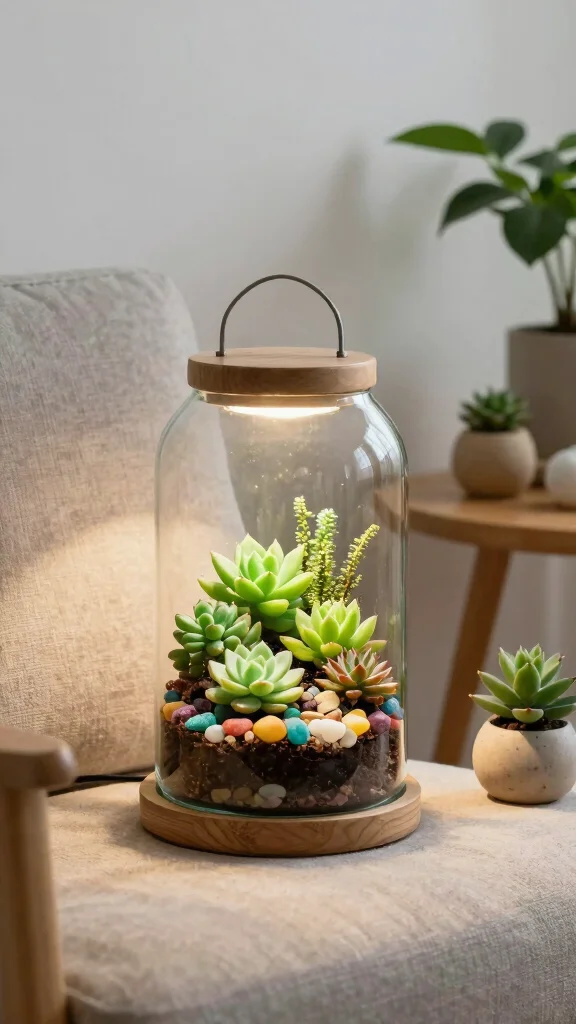 10 DIY Table Lamp Ideas for Easy and Stylish Handmade Decor - 8. Terrarium Lamp 1
