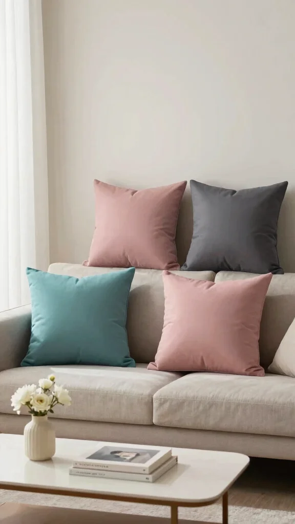 10 Decorative Pillow Covers Ideas to Add Charm and Personality - 7. Layering with Solids 1