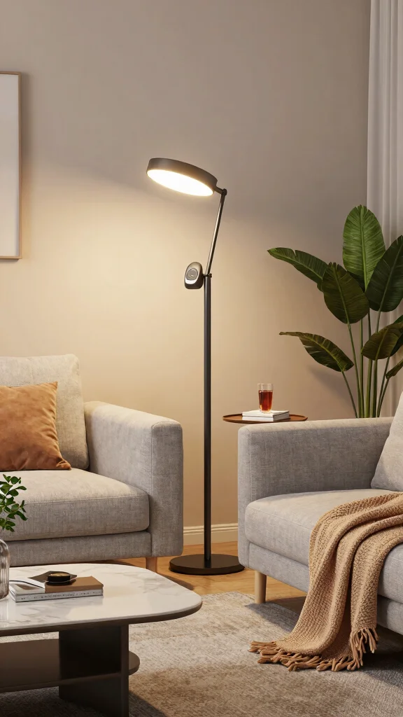 10 Floor Lamp Behind Couch Ideas for Better Lighting and Style - 10. Multi-Functional Floor Lamps for Maximum Utility 1