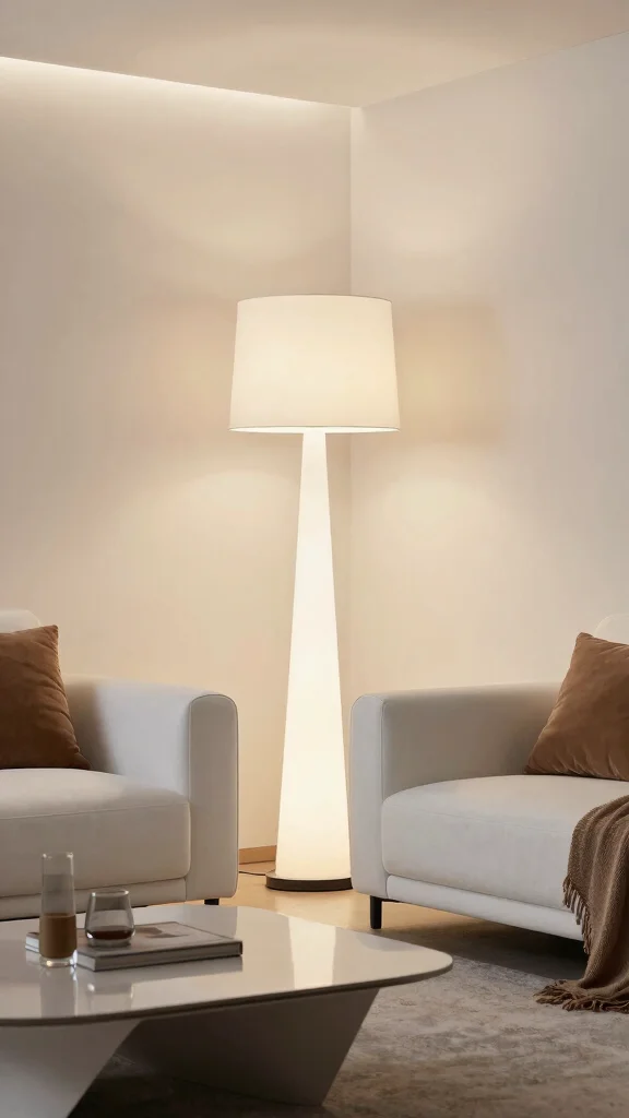10 Floor Lamp Behind Couch Ideas for Better Lighting and Style - 5. Smart Floor Lamps for the Tech-Savvy 1