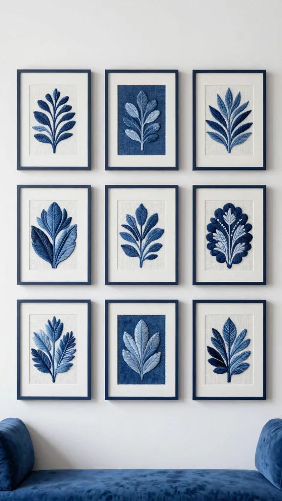 10 Framed Embroidery Wall Art Ideas for Soft and Elegant Handmade Decor - 7. Monochromatic Masterpieces 1