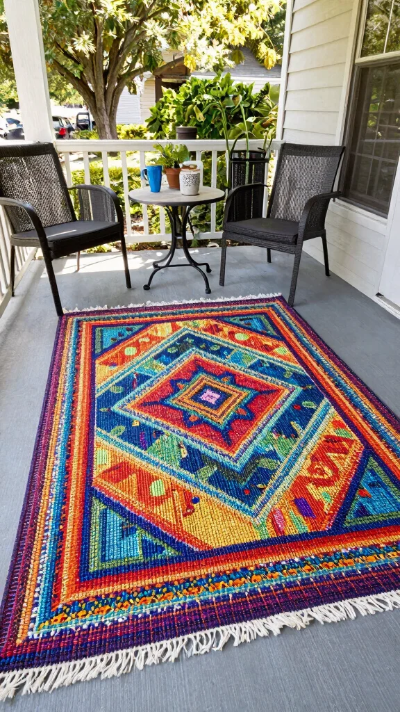 10 Front Porch Rug Ideas to Create a Welcoming Outdoor Entry - 4. Recycled Plastic Outdoor Rugs 1