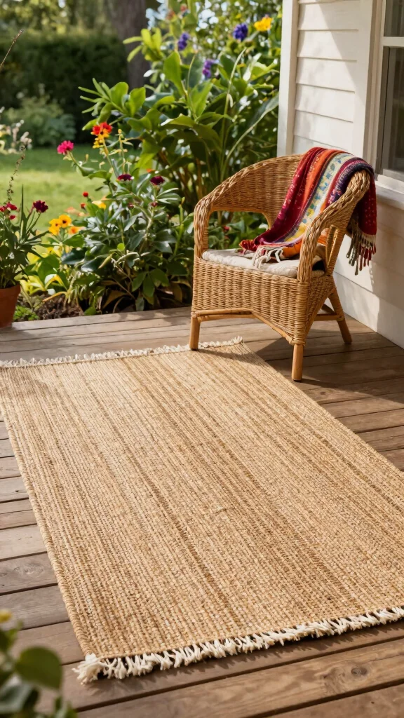 10 Front Porch Rug Ideas to Create a Welcoming Outdoor Entry - 5. Earthy Hemp Rugs 1