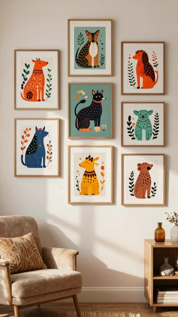 10 Funky Wall Art Prints to Give Your Room a Bold and Playful Vibe - 1. Whimsical Animal Illustrations 1