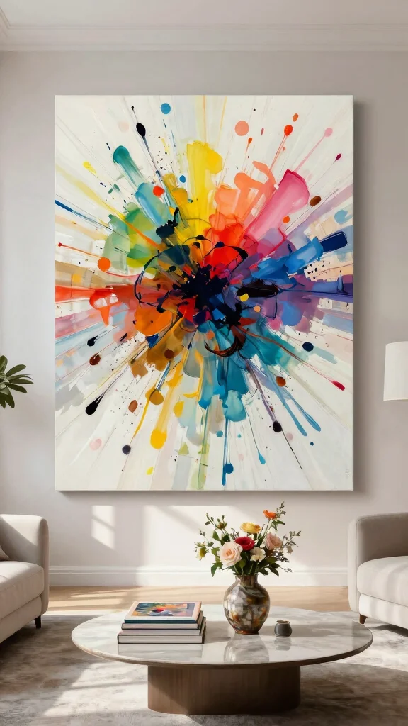 10 Funky Wall Art Prints to Give Your Room a Bold and Playful Vibe - 3. Abstract Color Burst 1