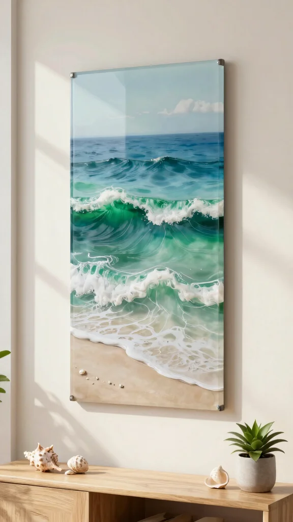 10 Fused Glass Wall Art Ideas for Colorful and Eye-Catching Wall Decor - 1. Abstract Ocean Waves 1