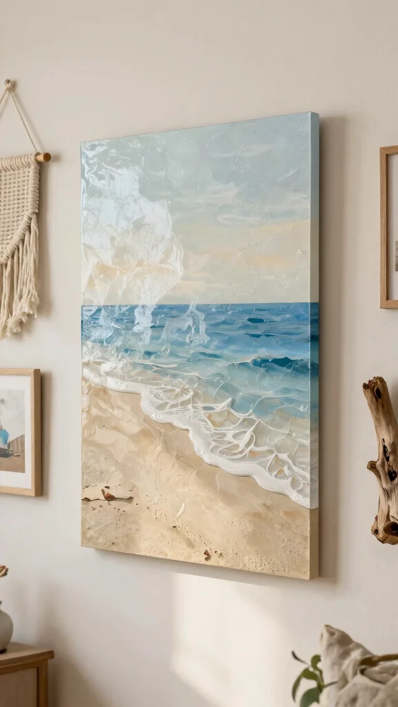 10 Fused Glass Wall Art Ideas for Colorful and Eye-Catching Wall Decor - 5. Textured Beach Elements 1