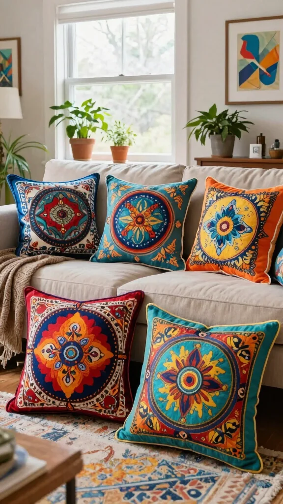 10 Handmade Pillow Covers Ideas for Warm and Personal Home Decor - 6. Hand-painted Designs for Artistic Flair 1