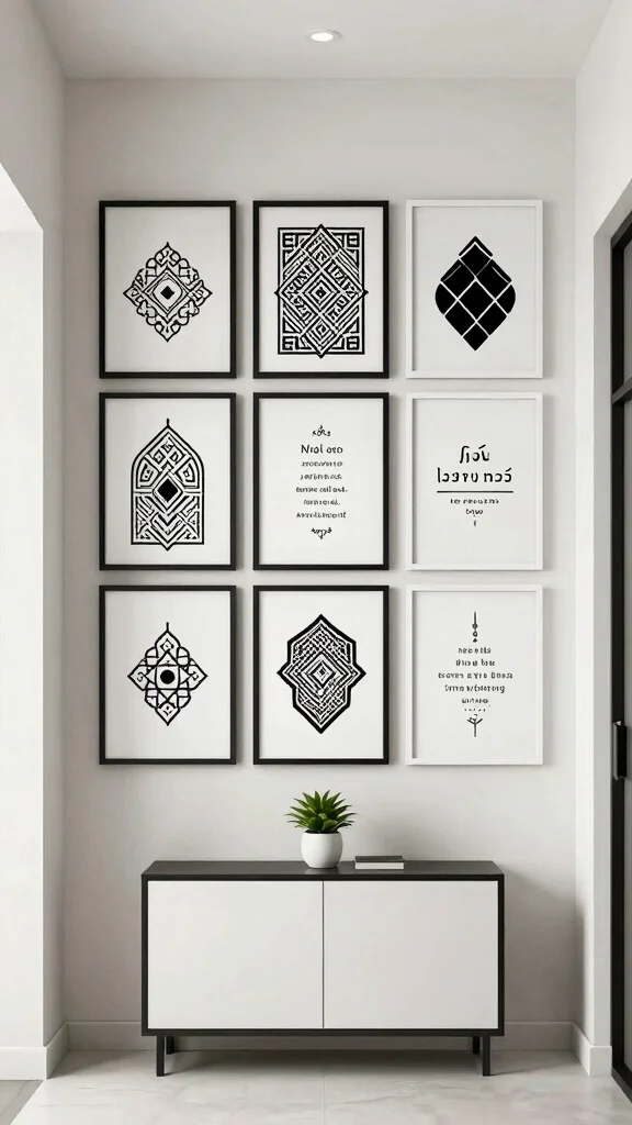 10 Islamic Wall Art Printable Ideas for Beautiful and Simple Styling - 4. Minimalist Black and White 1