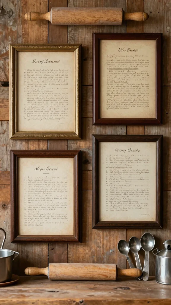 10 Kitchen Paintings Art Wall Decor Ideas for a Cozy and Artistic Look - 3. Vintage Recipe Art 1