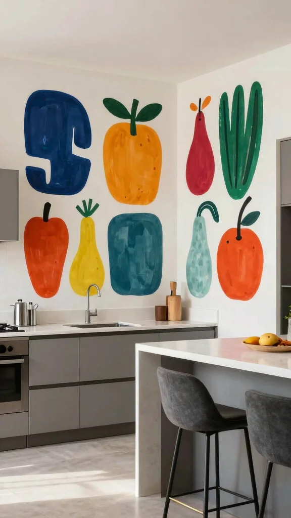 10 Kitchen Paintings Art Wall Decor Ideas for a Cozy and Artistic Look - 7. Abstract Food Art 1