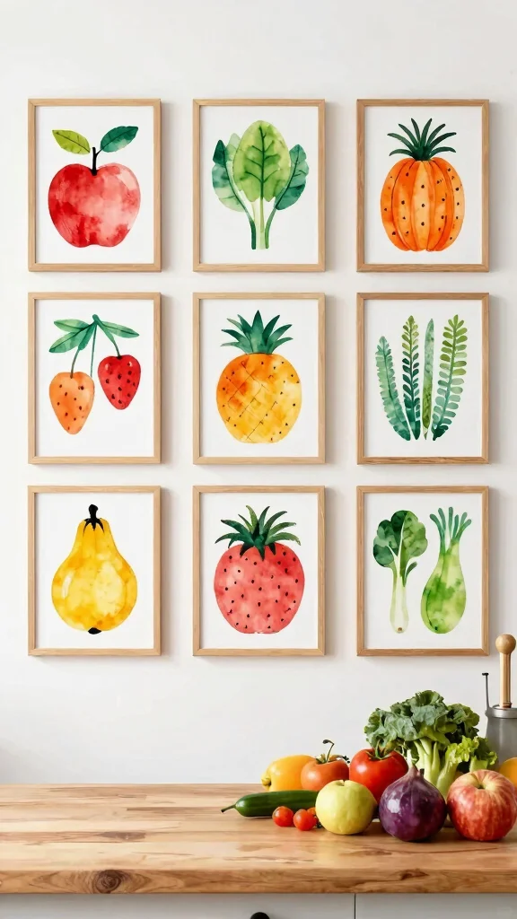 10 Kitchen Wall Art Printables for Easy and Budget-Friendly Decor - 8. Colorful Fruit and Vegetable Prints 1