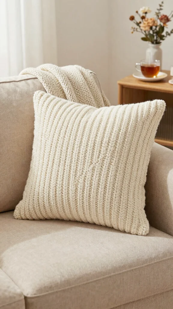 10 Knitted Pillow Covers Ideas for Cozy and Textured Home Styling - 1. Chunky Knit Wonders 1