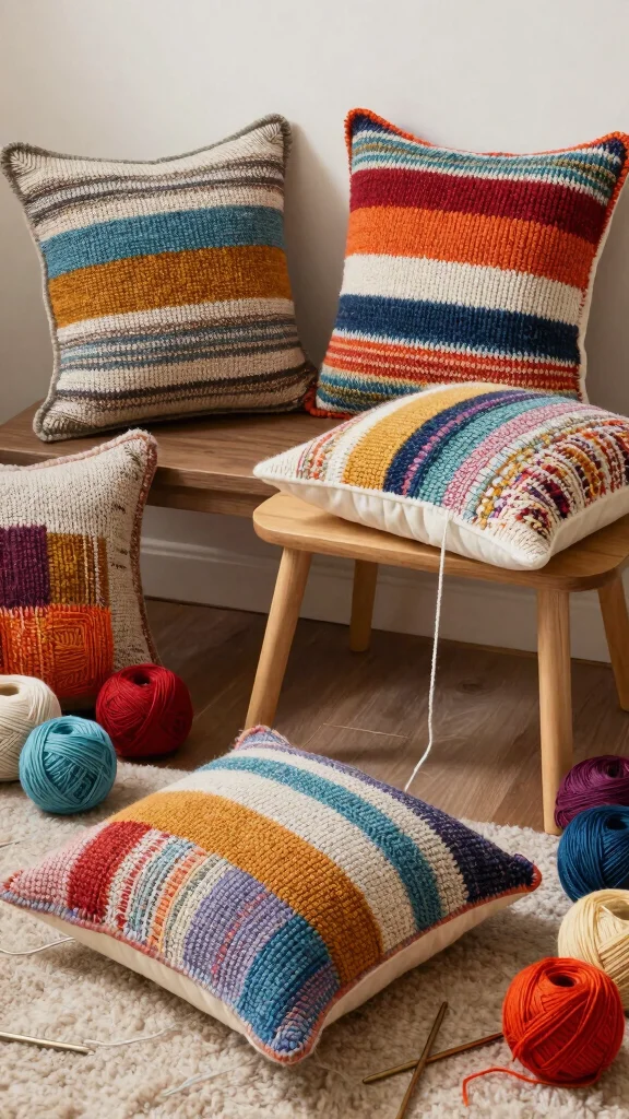 10 Knitted Pillow Covers Ideas for Cozy and Textured Home Styling - 9. Personalized DIY Projects 1