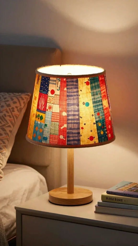 10 Lamp Design DIY Ideas for Handmade Lighting with Personality - 10. Fabric Scrap Lampshade 1