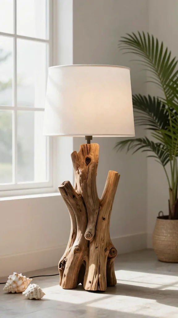 10 Lamp Design DIY Ideas for Handmade Lighting with Personality - 6. Driftwood Lamp 1