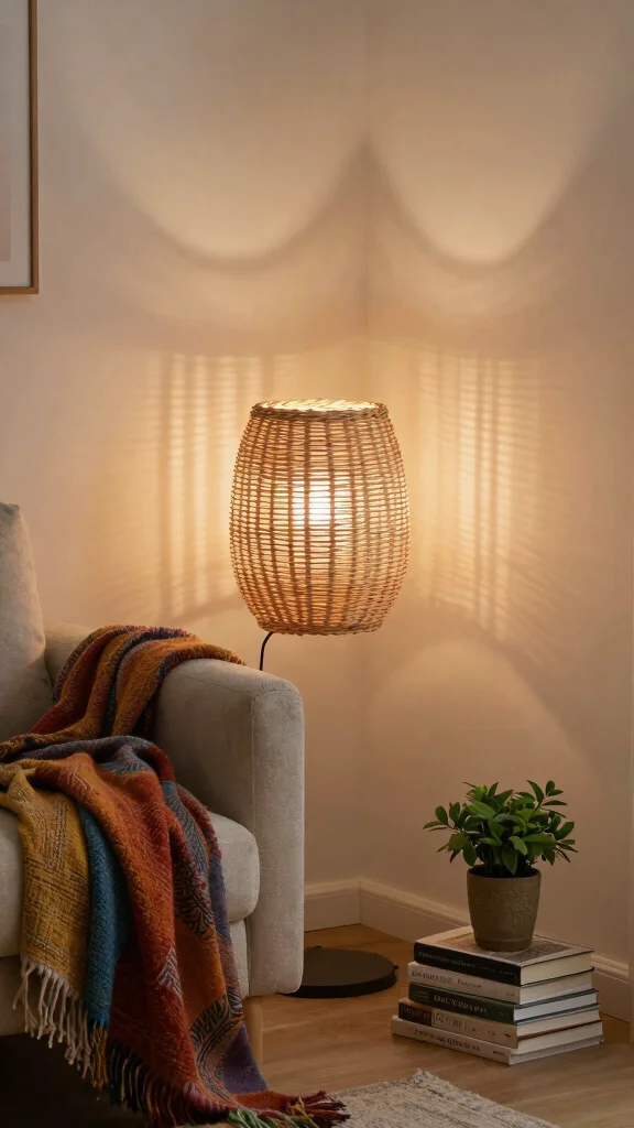 10 Lamp Design DIY Ideas for Handmade Lighting with Personality - 8. Woven Basket Lamp 1