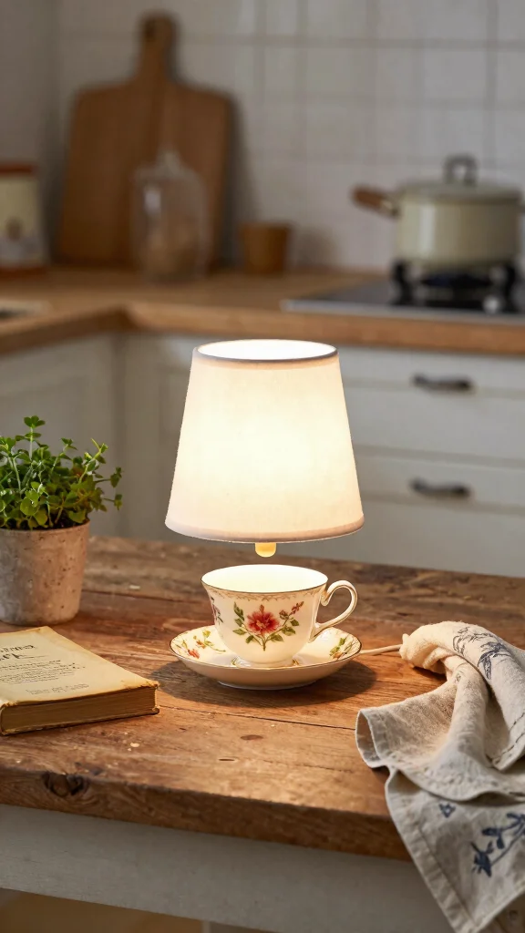 10 Lamp Design DIY Ideas for Handmade Lighting with Personality - 9. Upcycled Teacup Lamp 1