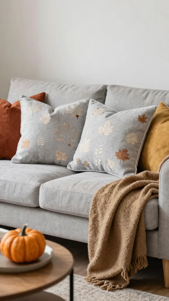 10 Light Grey Couch Pillow Ideas for a Soft and Stylish Living Room Look - 7. Seasonal Touches 1