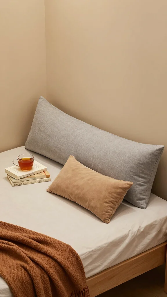 10 Long Pillow on Bed Ideas for a Cozy and Layered Bedroom Style - 5. Use Long Pillows for Support 1