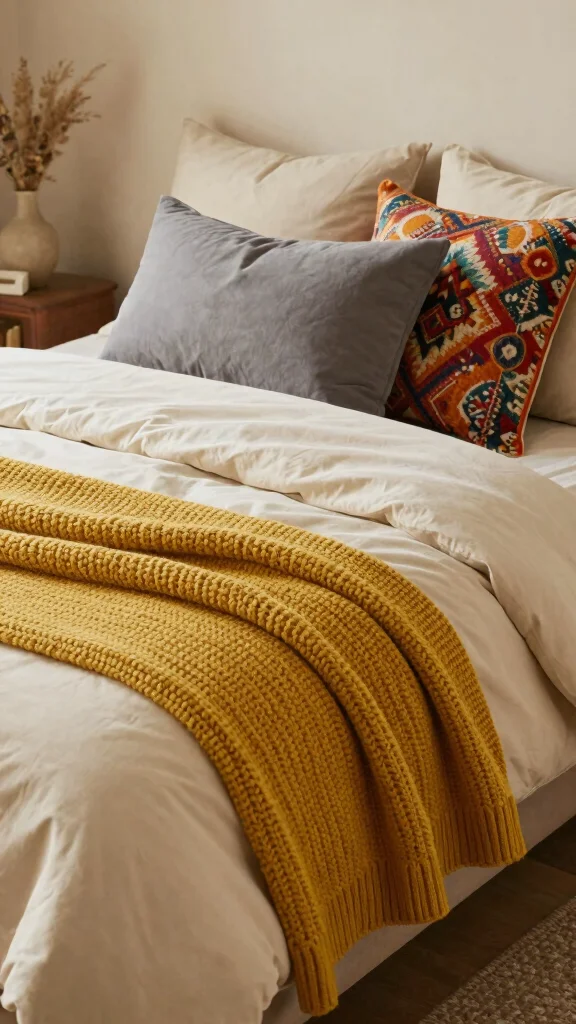 10 Long Pillow on Bed Ideas for a Cozy and Layered Bedroom Style - 8. Layer with Throws 1
