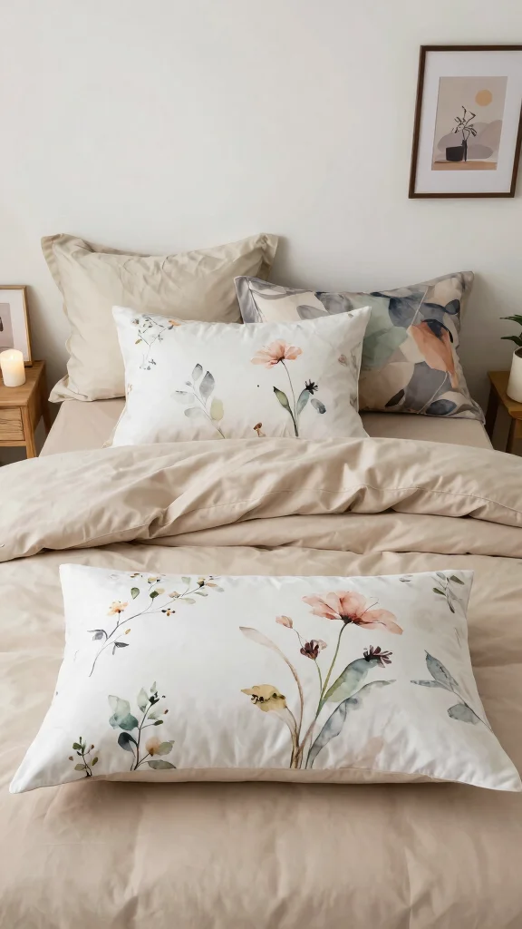 10 Long Pillow on Bed Ideas for a Cozy and Layered Bedroom Style - 9. Personalize with Custom Cases 1